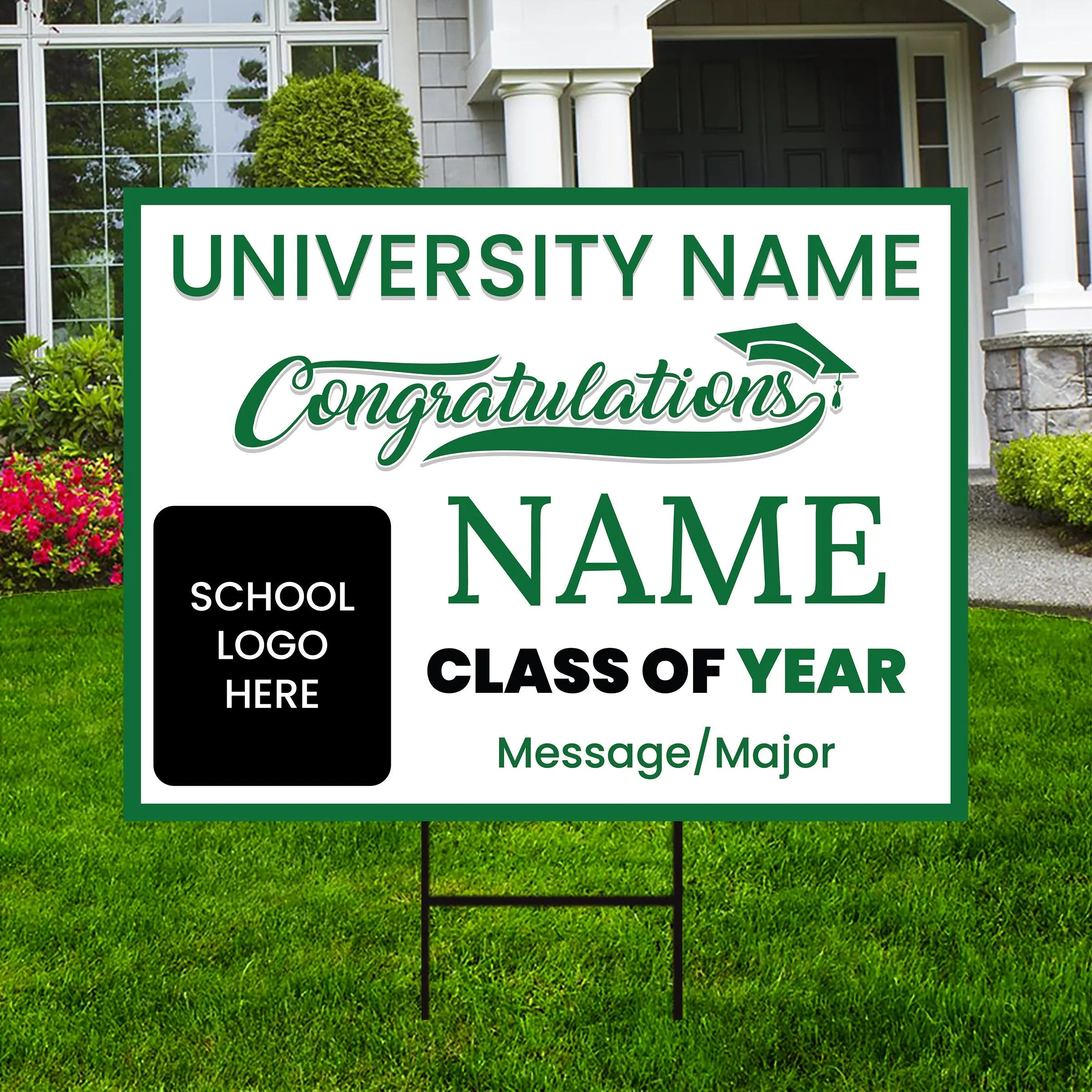Personalized Graduation Yard Sign 2025, College Graduation Sign, Class of 2025, Custom High School Graduation Yard Sign with Metal H-Stake