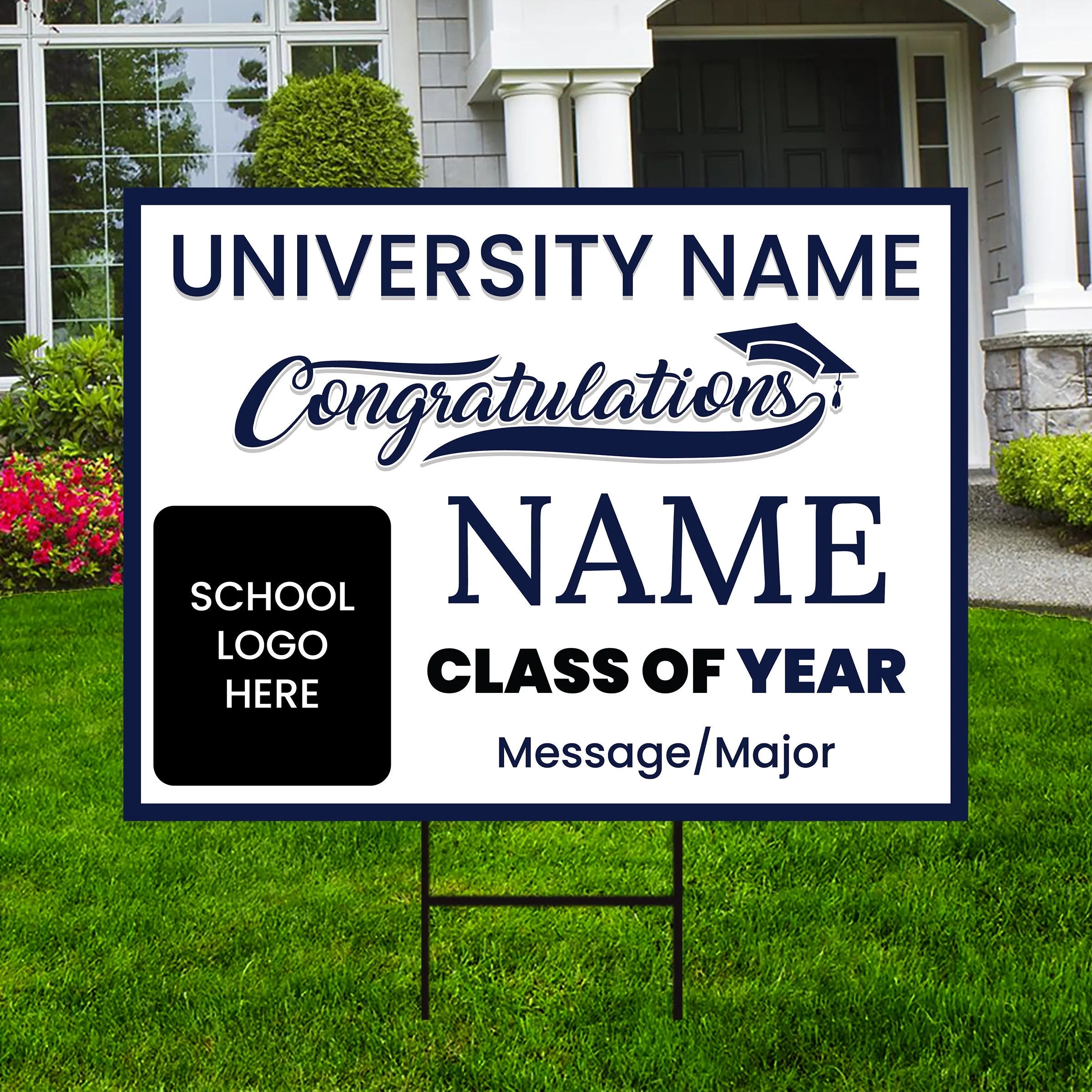 Personalized Graduation Yard Sign 2025, College Graduation Sign, Class of 2025, Custom High School Graduation Yard Sign with Metal H-Stake