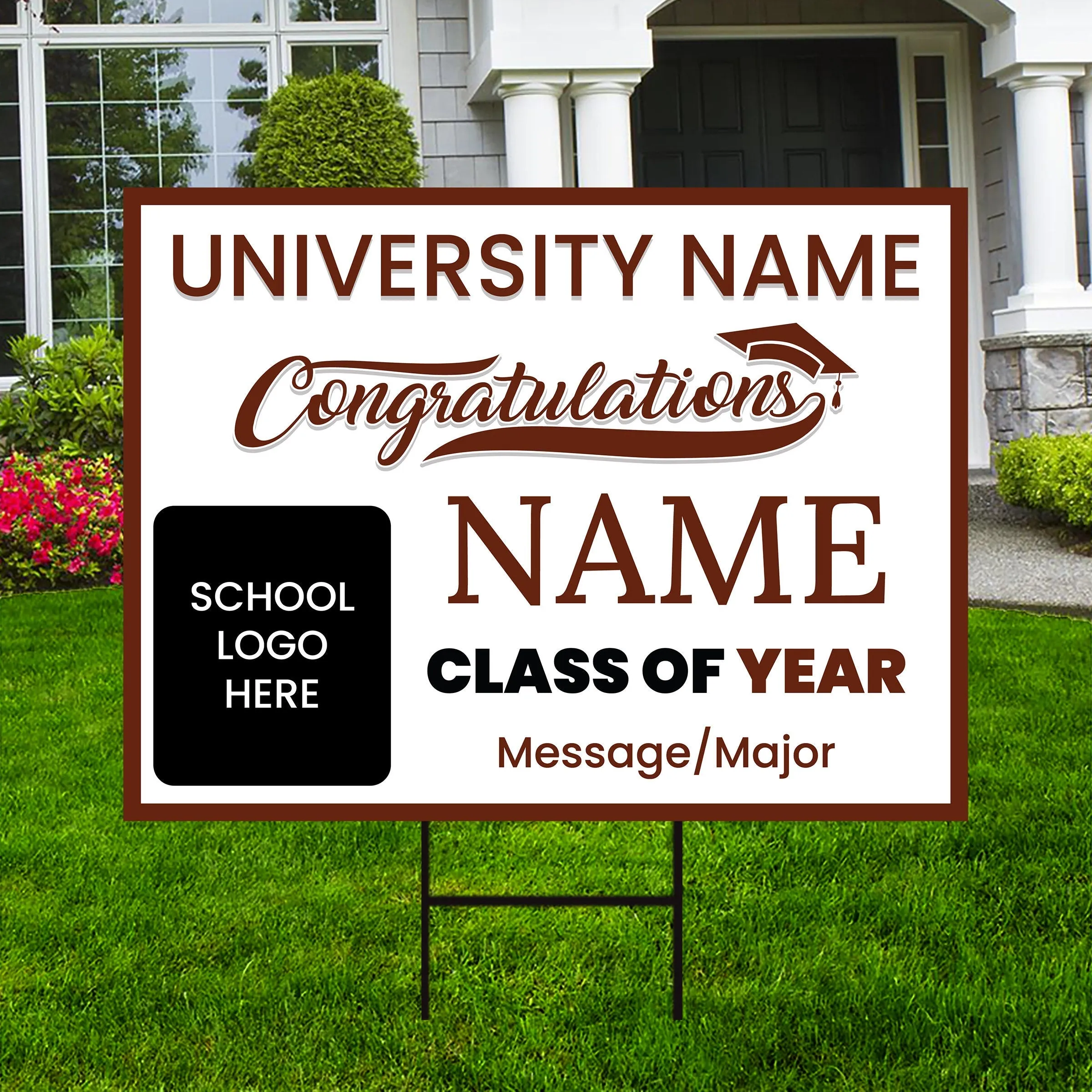Personalized Graduation Yard Sign 2025, College Graduation Sign, Class of 2025, Custom High School Graduation Yard Sign with Metal H-Stake
