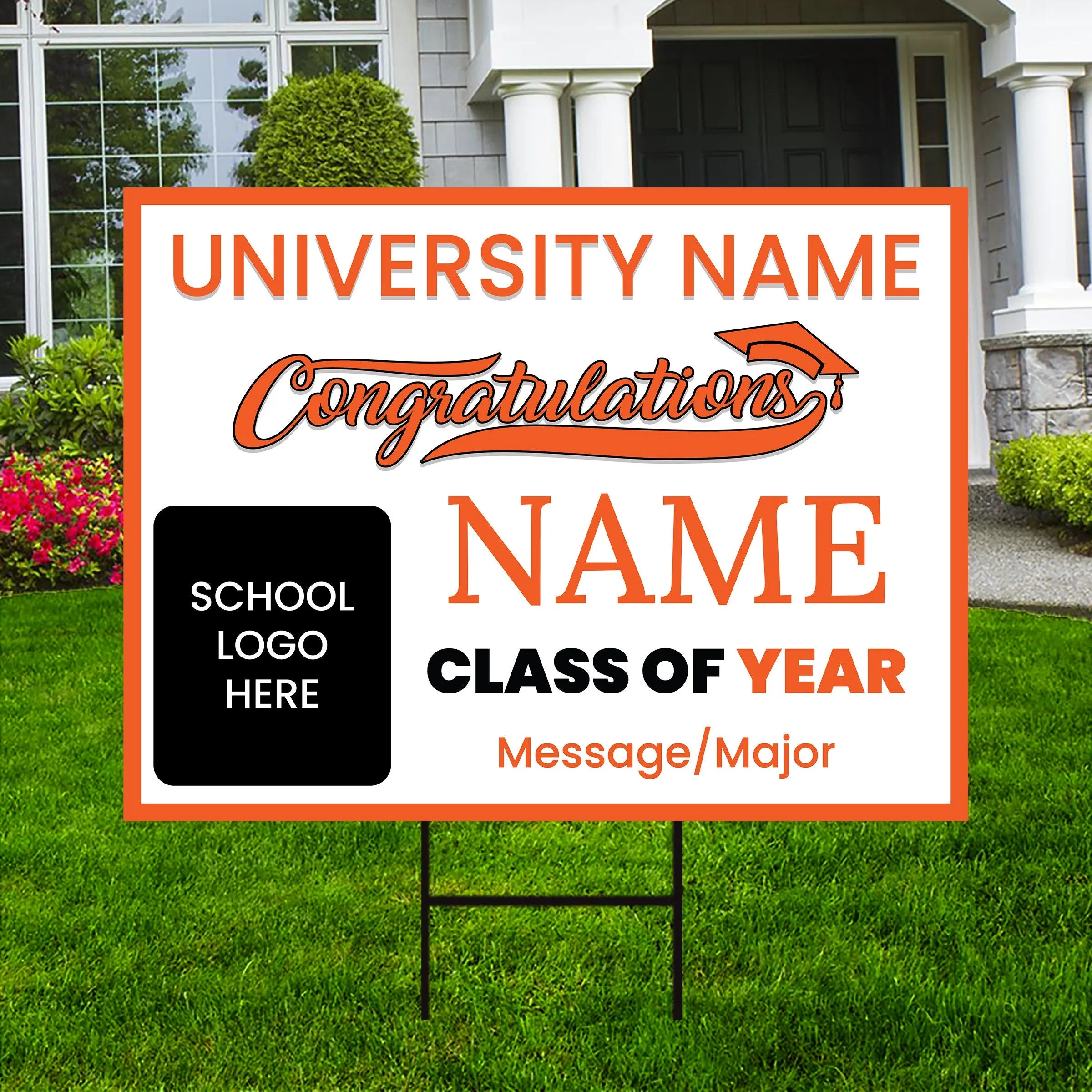 Personalized Graduation Yard Sign 2025, College Graduation Sign, Class of 2025, Custom High School Graduation Yard Sign with Metal H-Stake