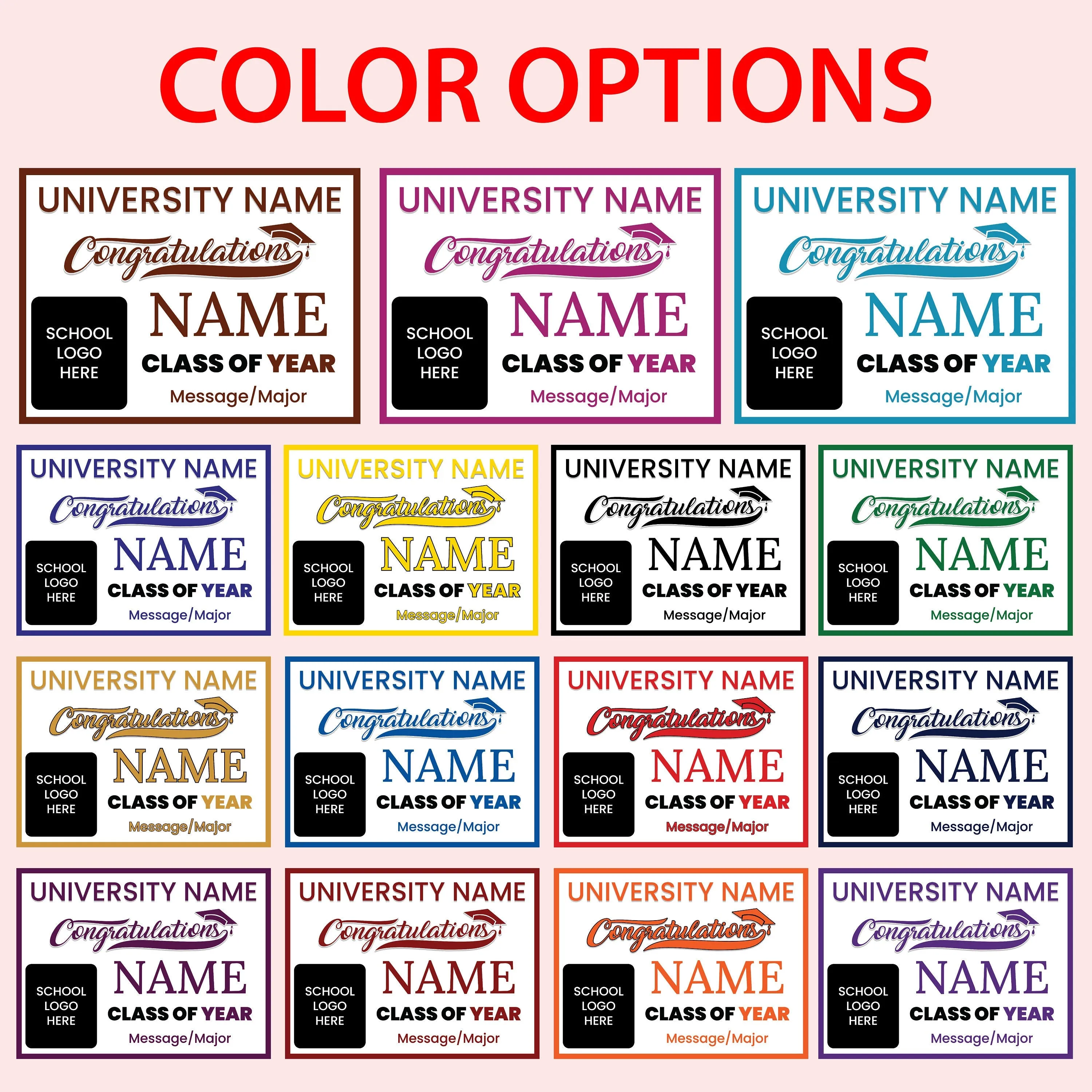 Personalized Graduation Yard Sign 2025, College Graduation Sign, Class of 2025, Custom High School Graduation Yard Sign with Metal H-Stake