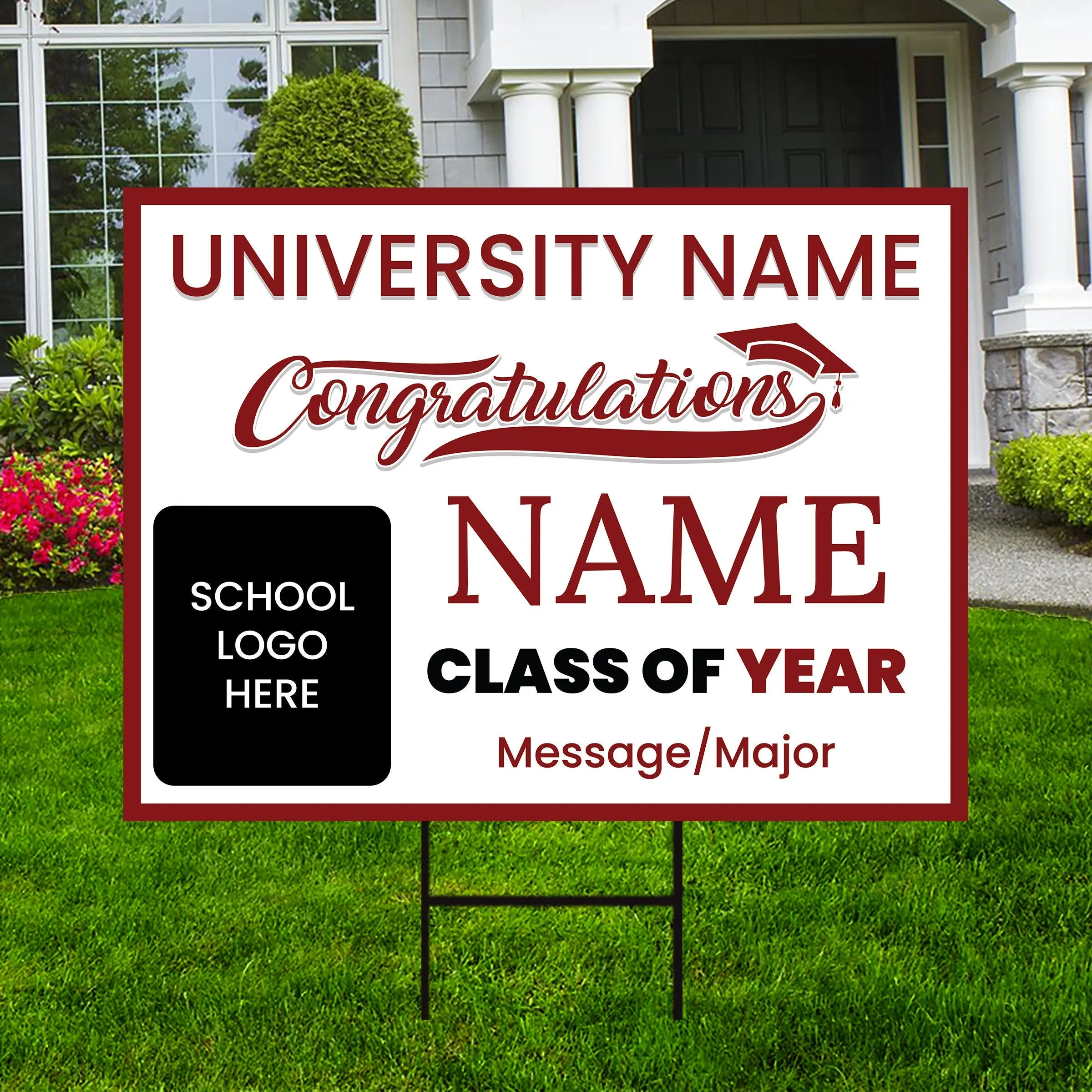 Personalized Graduation Yard Sign 2025, College Graduation Sign, Class of 2025, Custom High School Graduation Yard Sign with Metal H-Stake