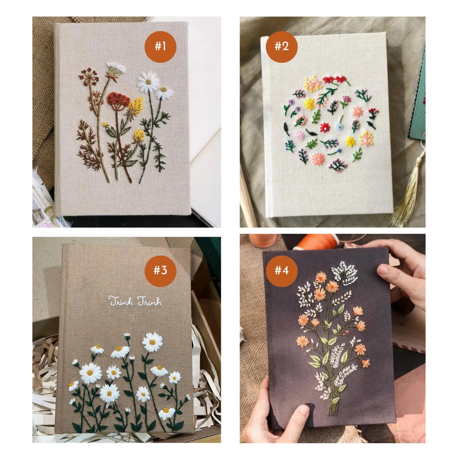 Personalized Hand Embroidered Notebook – Unique Custom Design