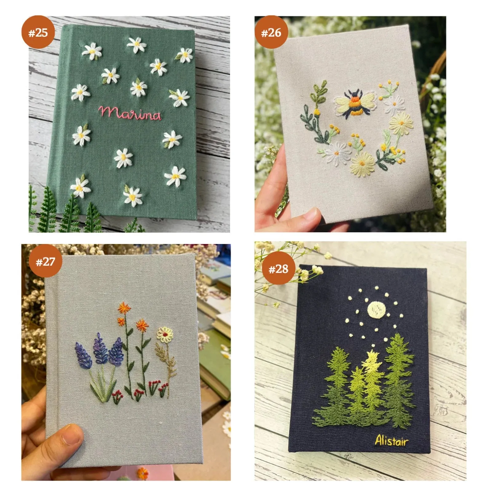 Personalized Hand Embroidered Notebook – Unique Custom Design