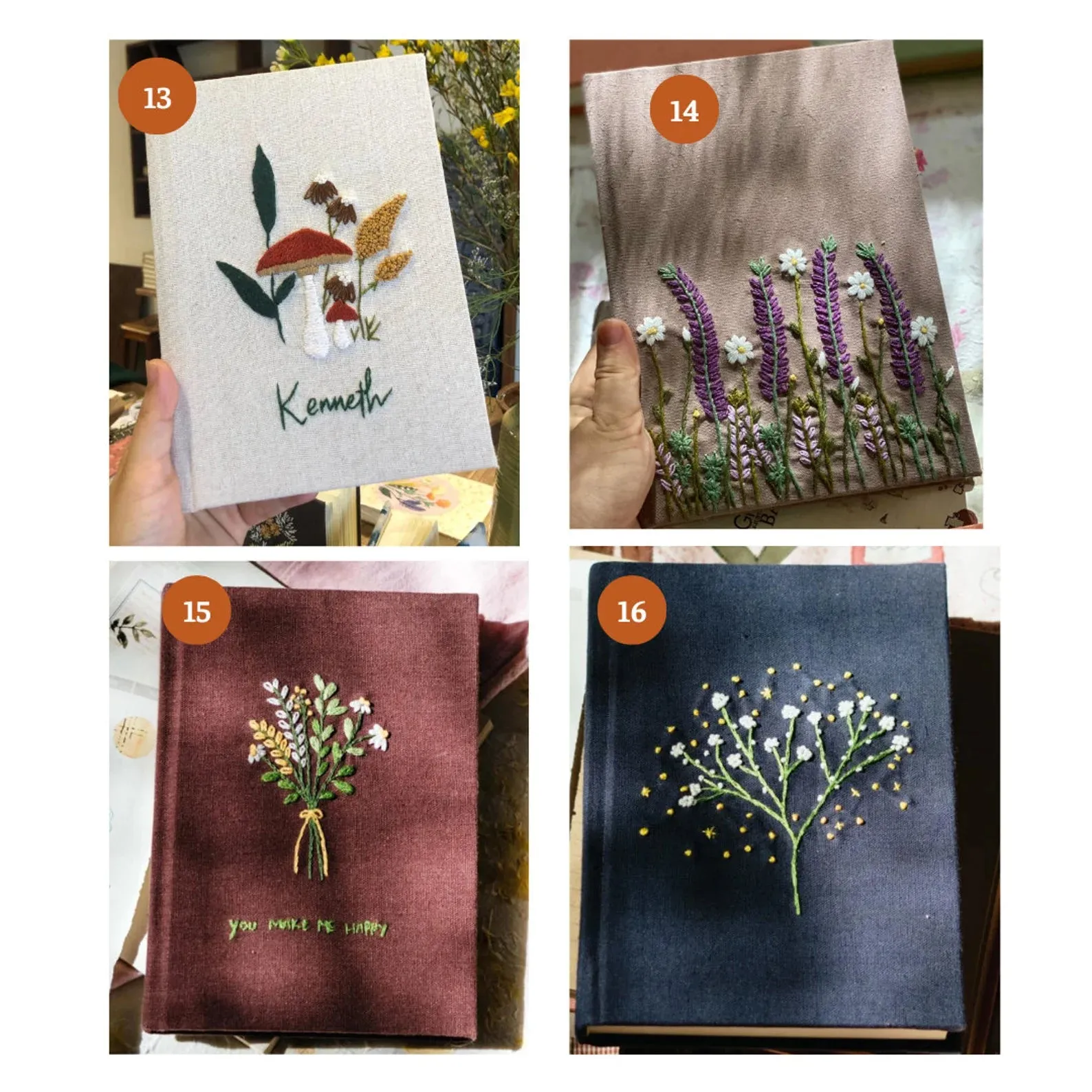 Personalized Hand Embroidered Notebook – Unique Custom Design