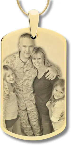 Personalized Photo Engraved Dog Tag with 20" Chain