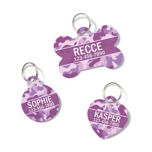 Personalized Purple Camo Pet ID Tag