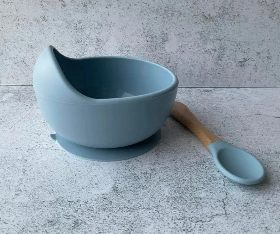 Personalized Silicone baby bowl and spoon set