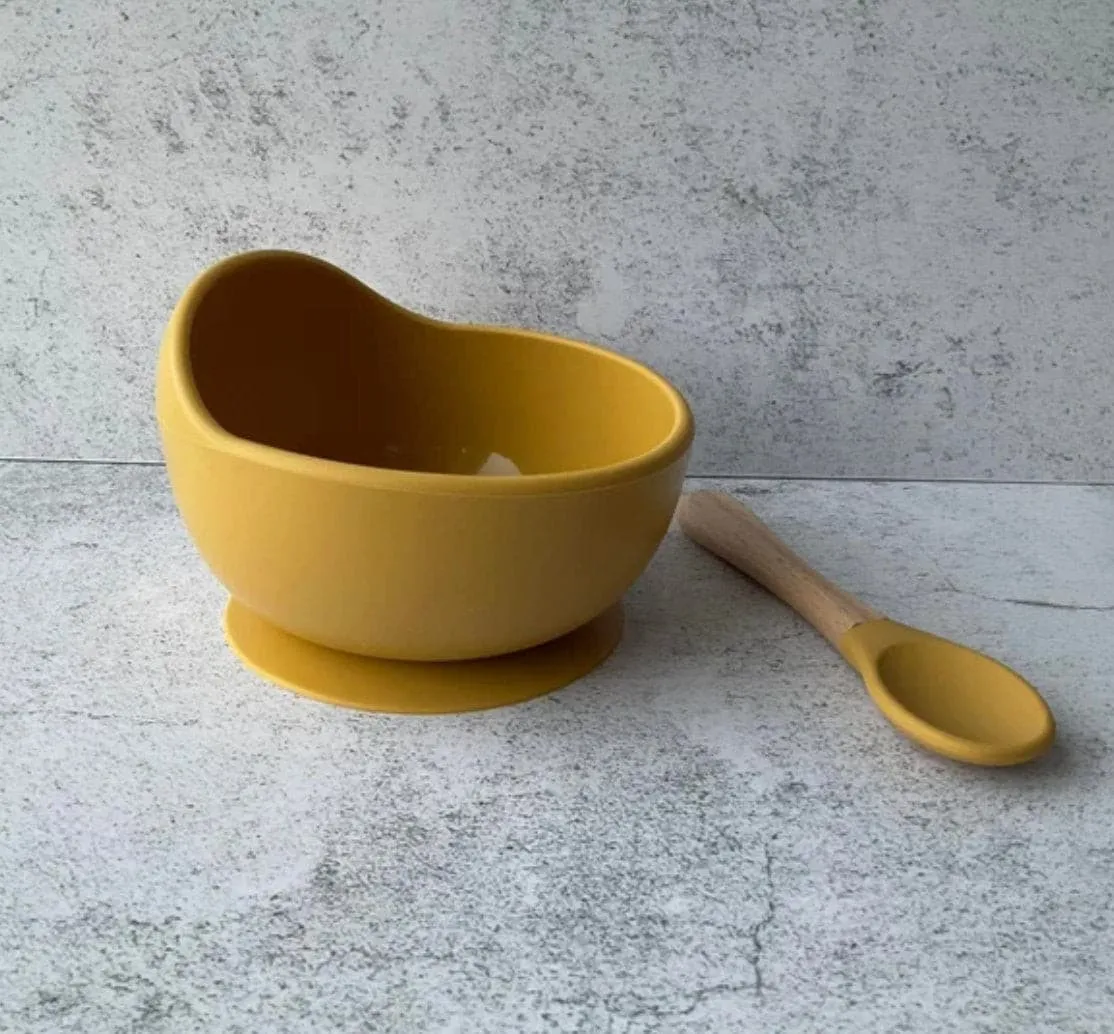 Personalized Silicone baby bowl and spoon set