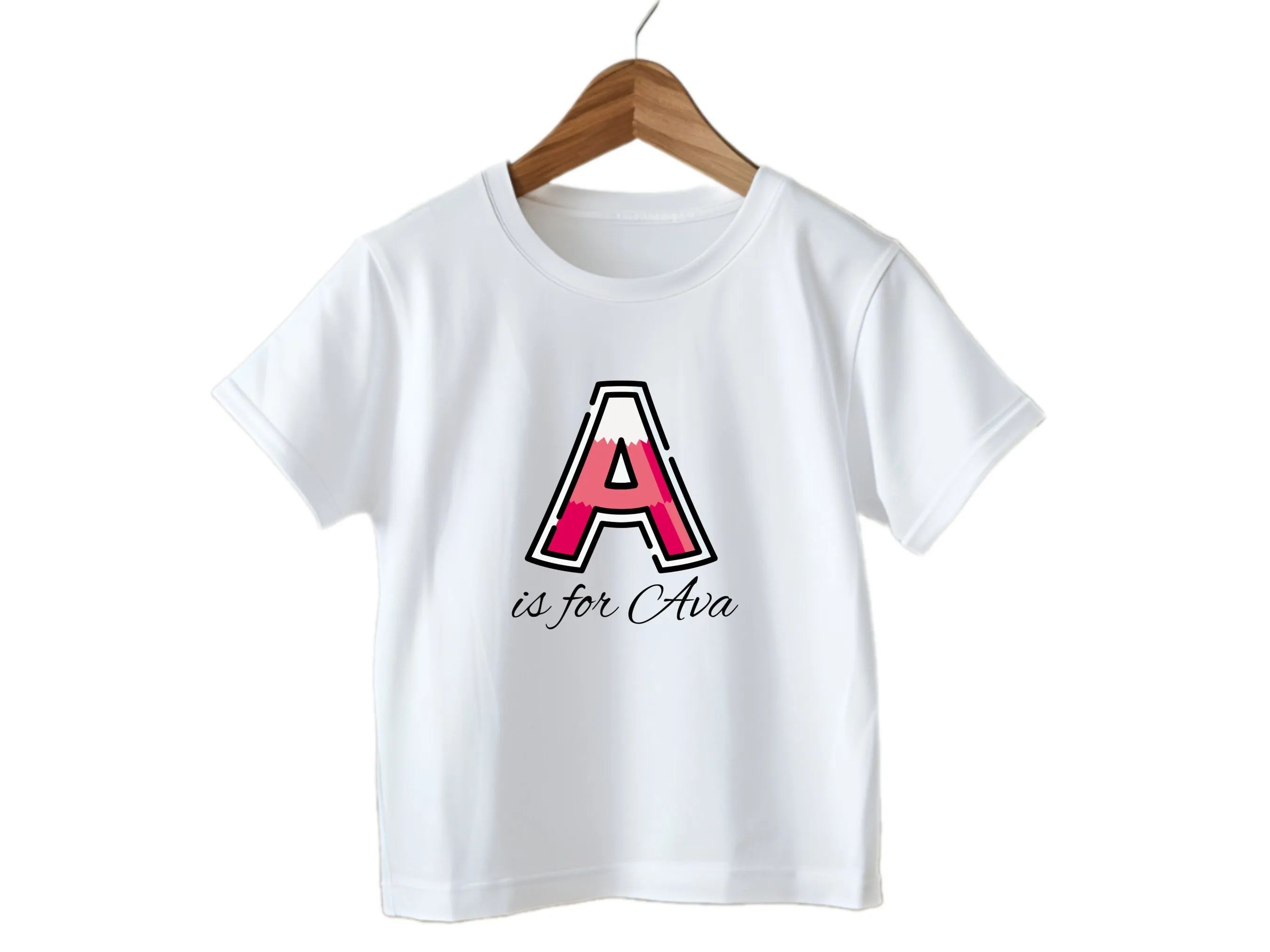 Personalized Toddler Shirt Gift for Birthday Girl with Letter A On Shirt