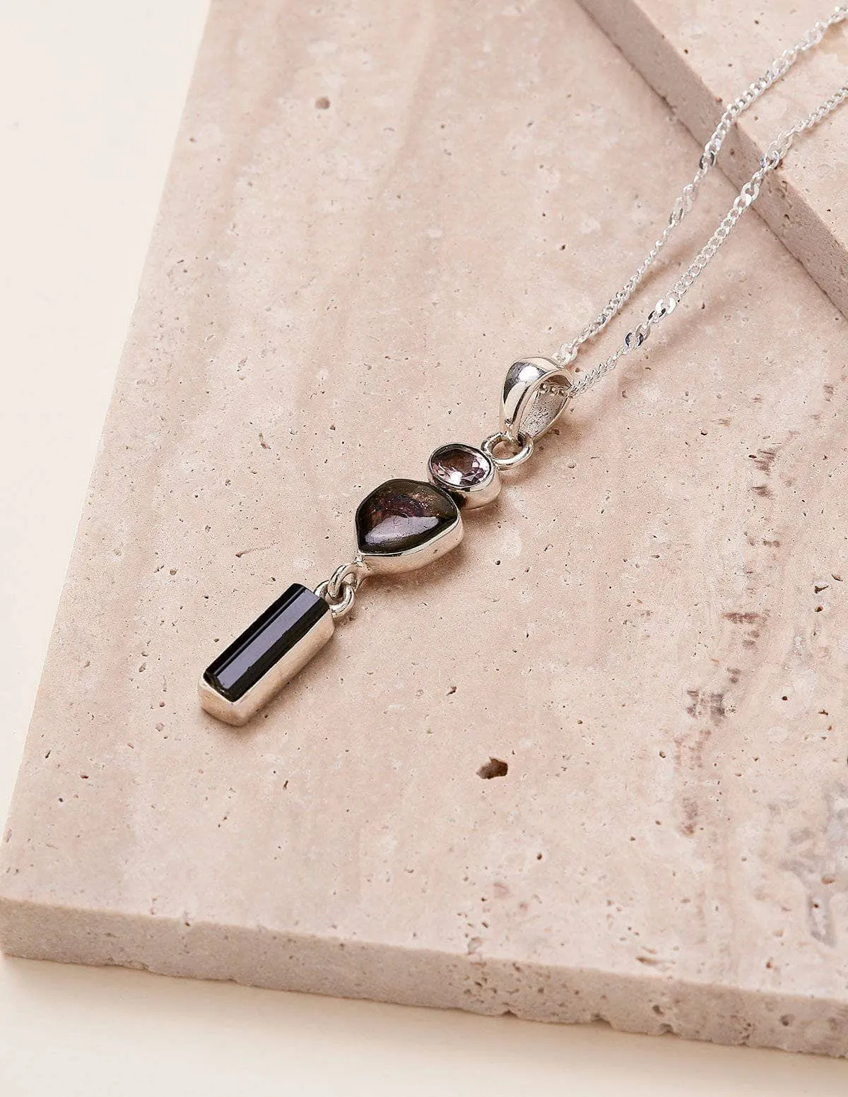 Rainbow Tourmaline Gemstone Pendant