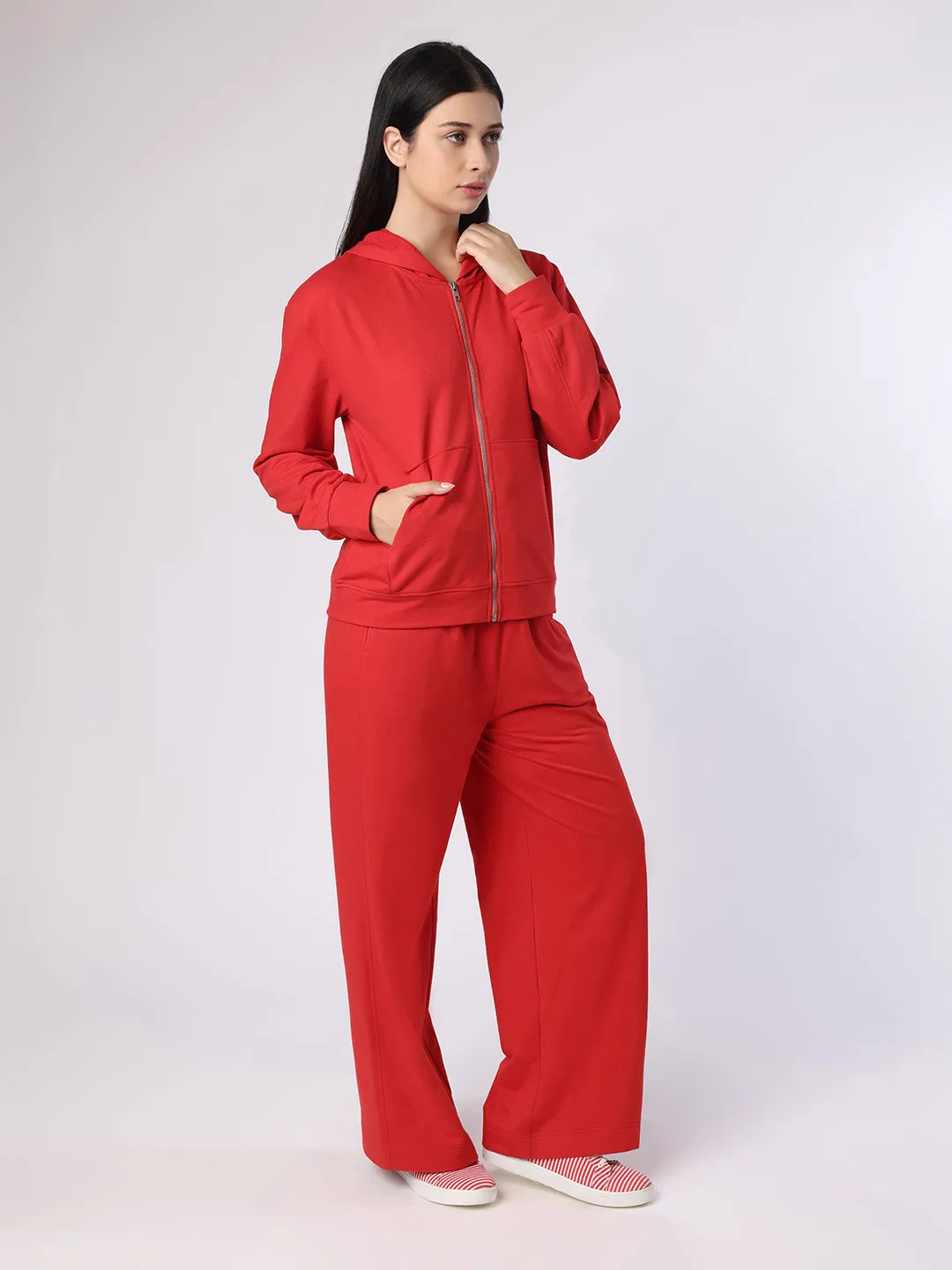 Red Hoodie With Trousers