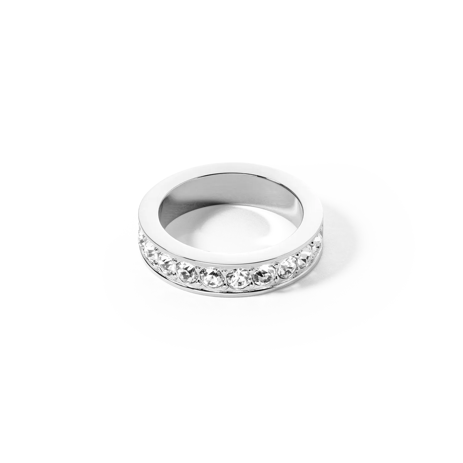 Ring stainless steel & crystals silver crystal