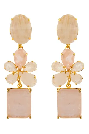 Rose Quartz and Moonstone Earrings