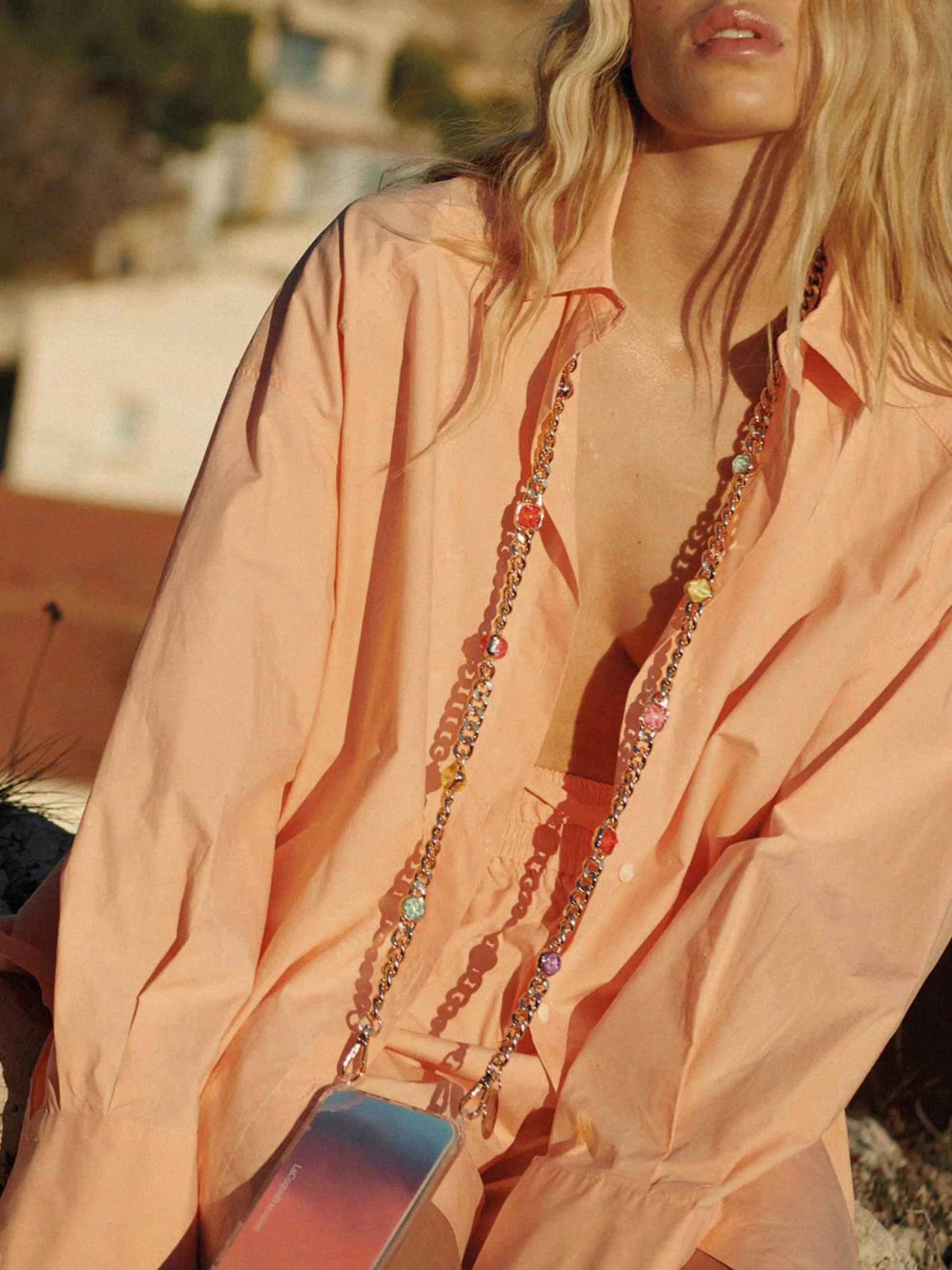 Ruby 47" Gemstone Phone Chain