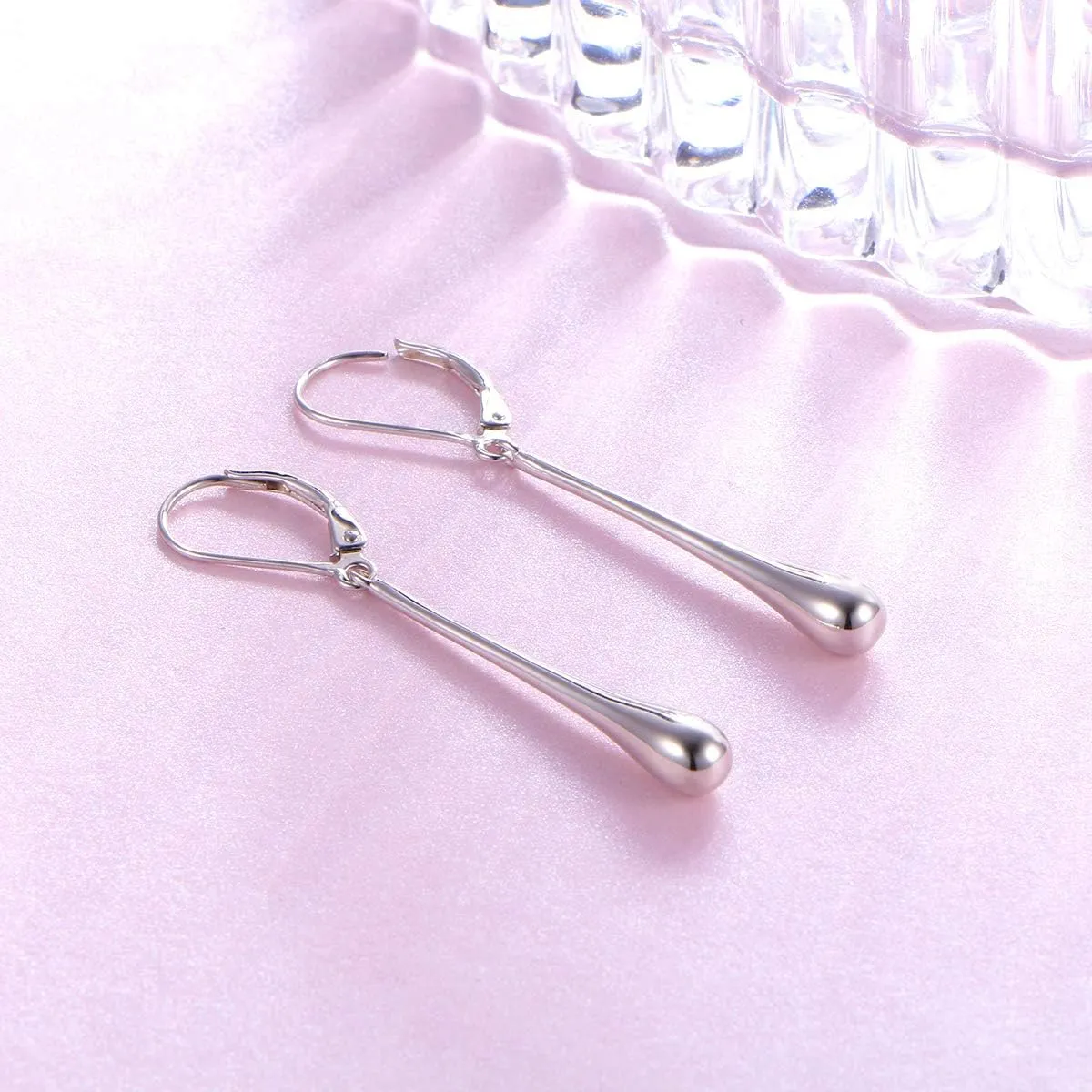 S925 Sterling Silver Vertical Dangle Drop Earrings Gifts for Women Men