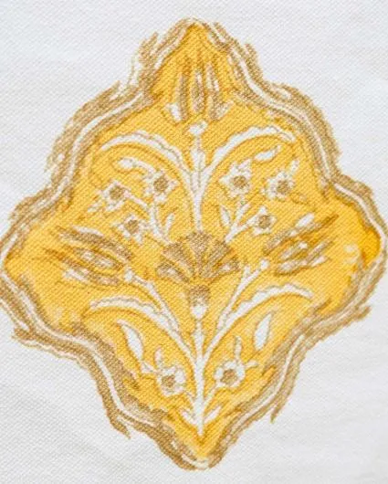Saffron Block Print Cotton Table Runner | 72 x 14 inches