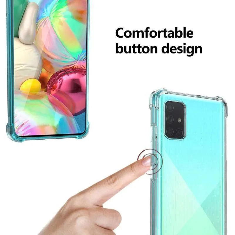 Samsung Galaxy A41 Hybrid Gel Four Corner Cushion Case [CLEAR]