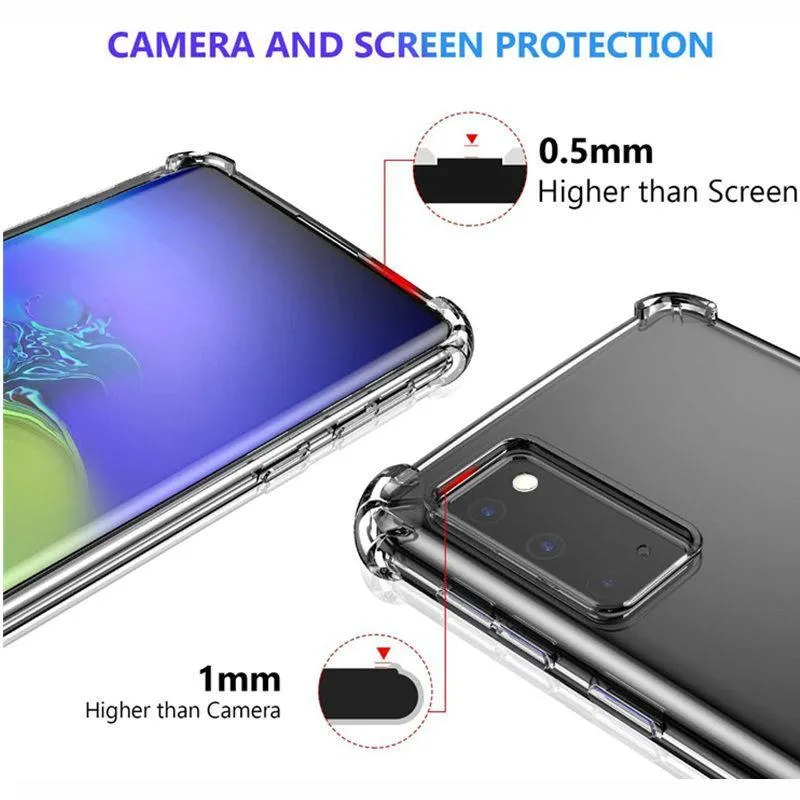 Samsung Galaxy A41 Hybrid Gel Four Corner Cushion Case [CLEAR]