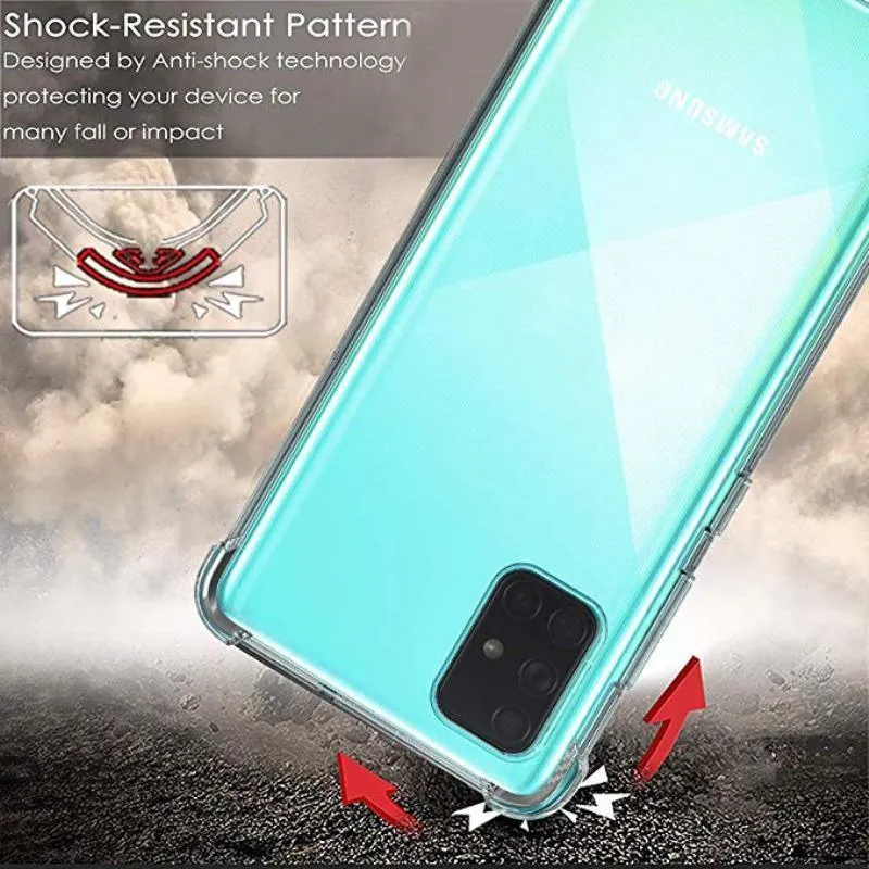 Samsung Galaxy A41 Hybrid Gel Four Corner Cushion Case [CLEAR]