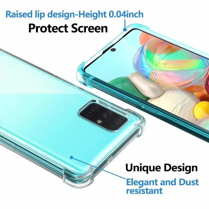 Samsung Galaxy A41 Hybrid Gel Four Corner Cushion Case [CLEAR]