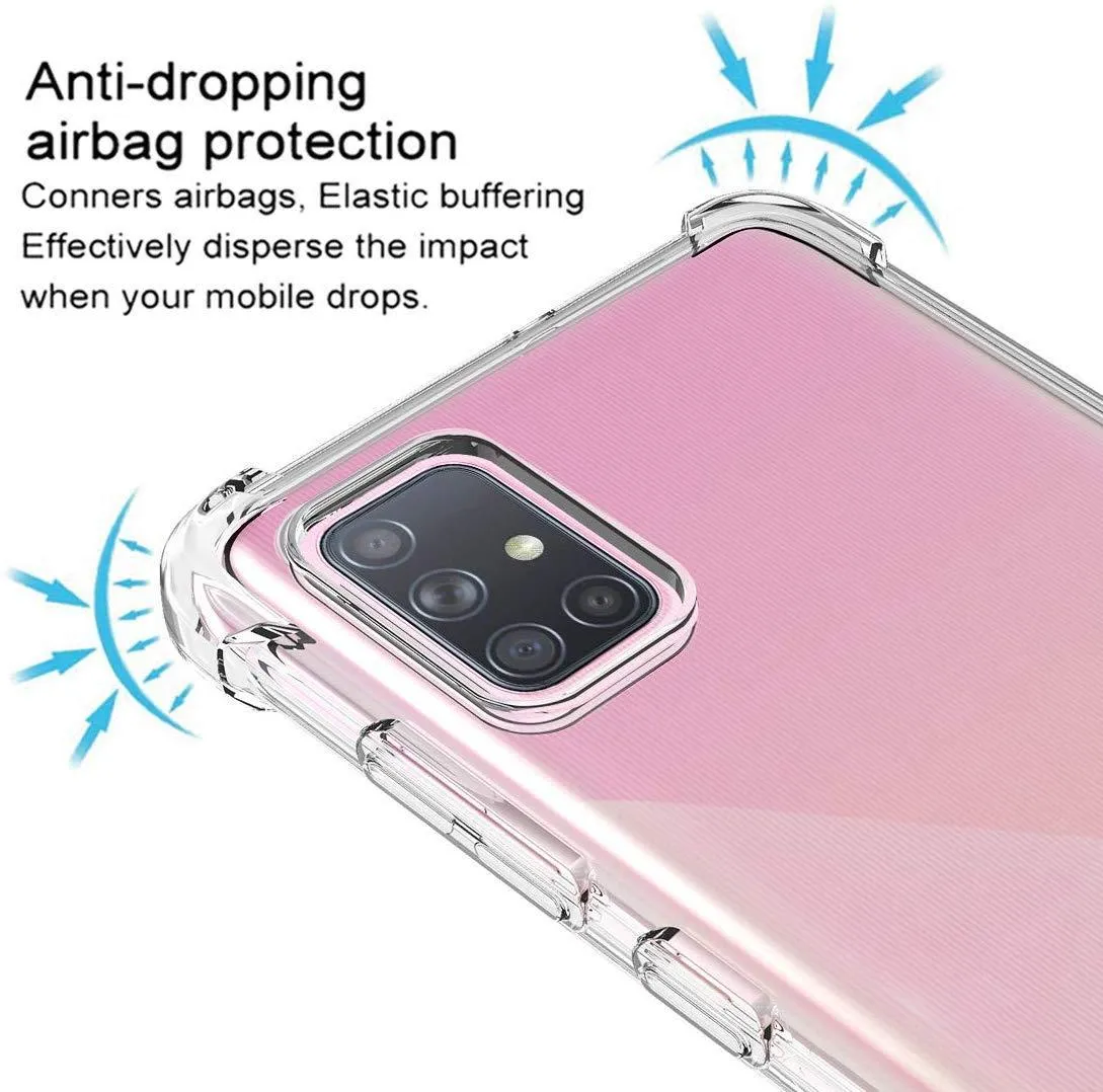 Samsung Galaxy A51 Hybrid Gel Four Corner Cushion Case [CLEAR]