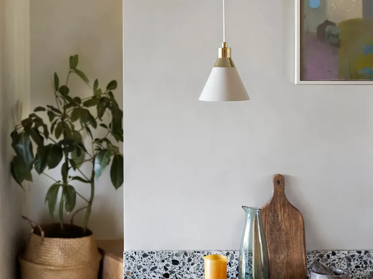 Sand grey cone pendant ceiling light
