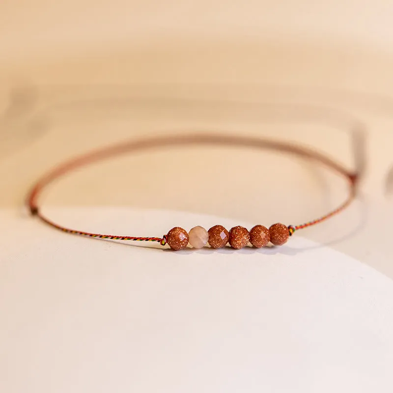Shimmering Sunstone Crystal Bracelet with Sterling Silver Beads