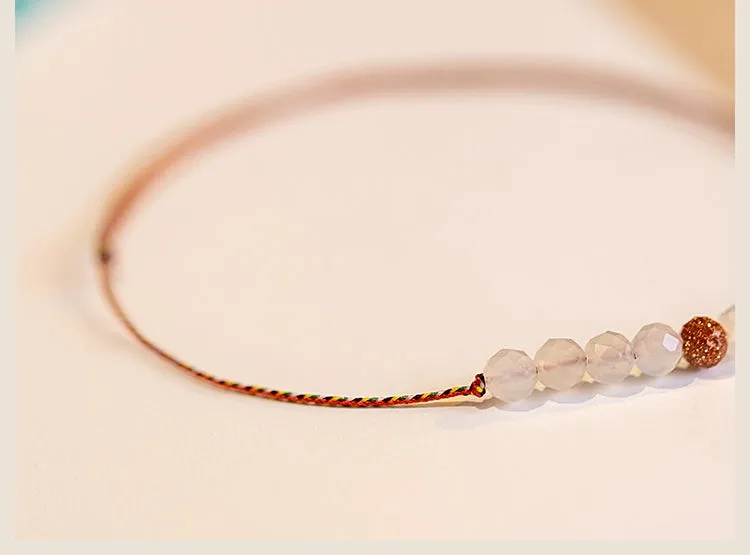 Shimmering Sunstone Crystal Bracelet with Sterling Silver Beads