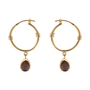 Smoky Gold Dangle Hoops
