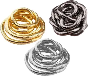 SOOWOOT Bendable Snake Necklace Snake Chain 3 Styles, 3 Colors! 3Pcs Set in Gold, Silver & Black - Necklace, Armband, Choker