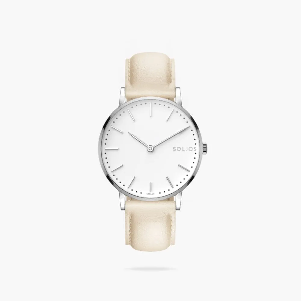 The Solar Classic | White Dial - Silver Case
