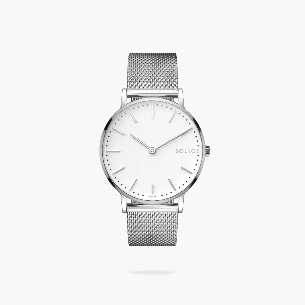 The Solar Classic | White Dial - Silver Case