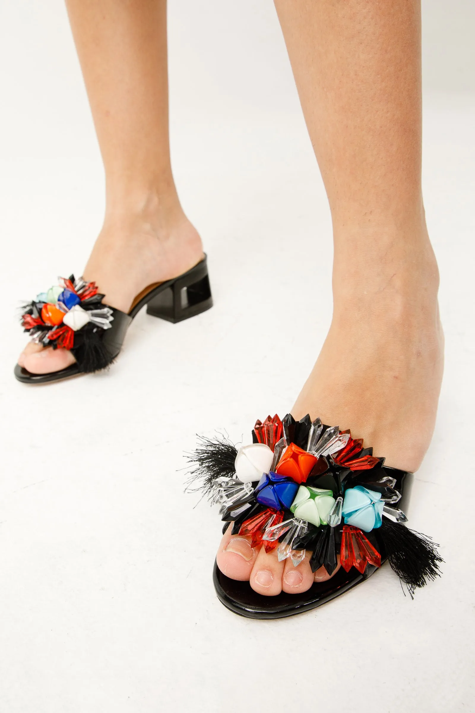 The Vigo Black Leather Block Heel Women Sandal