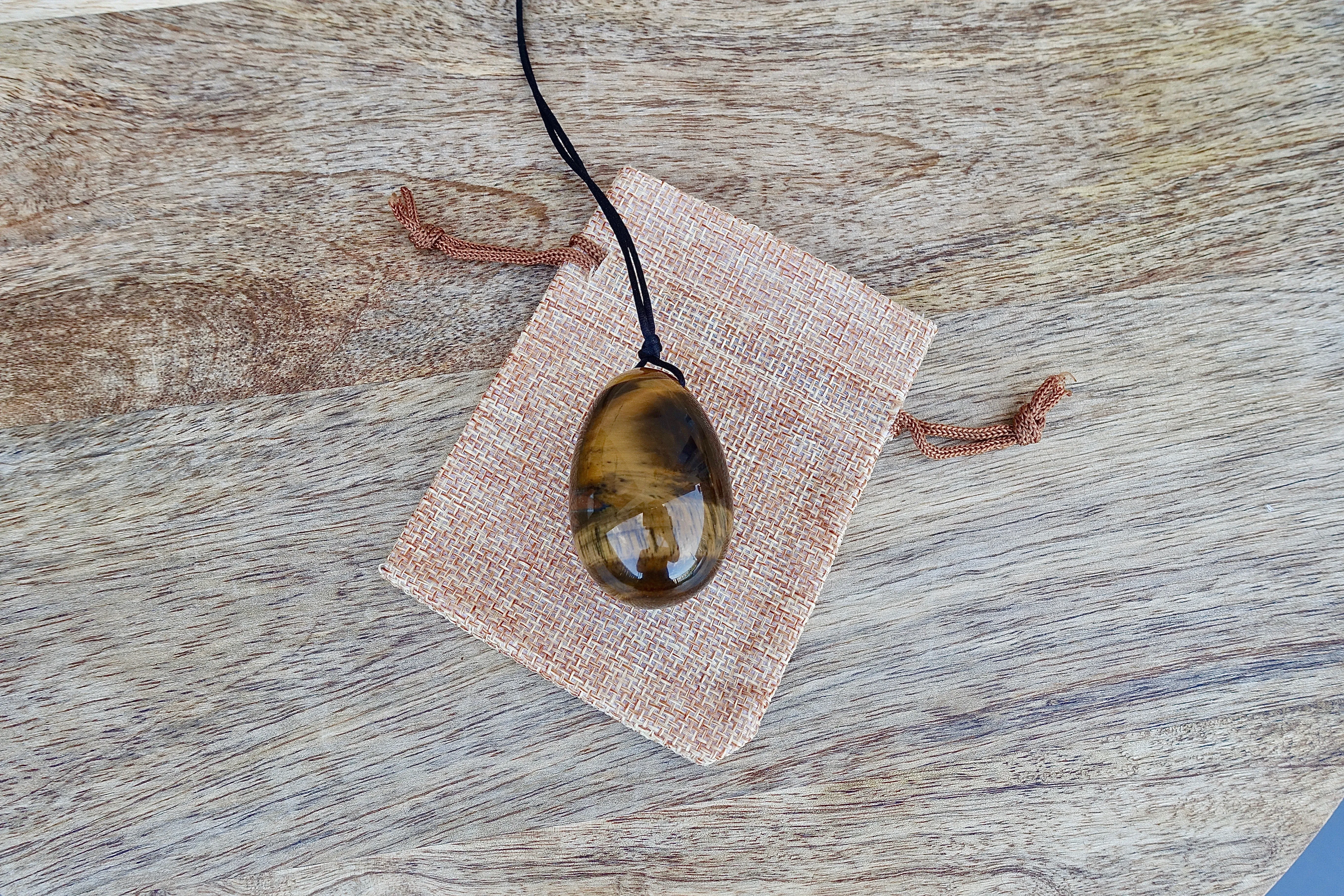 Tiger Eye Yoni Eggs Set and Massage Wand