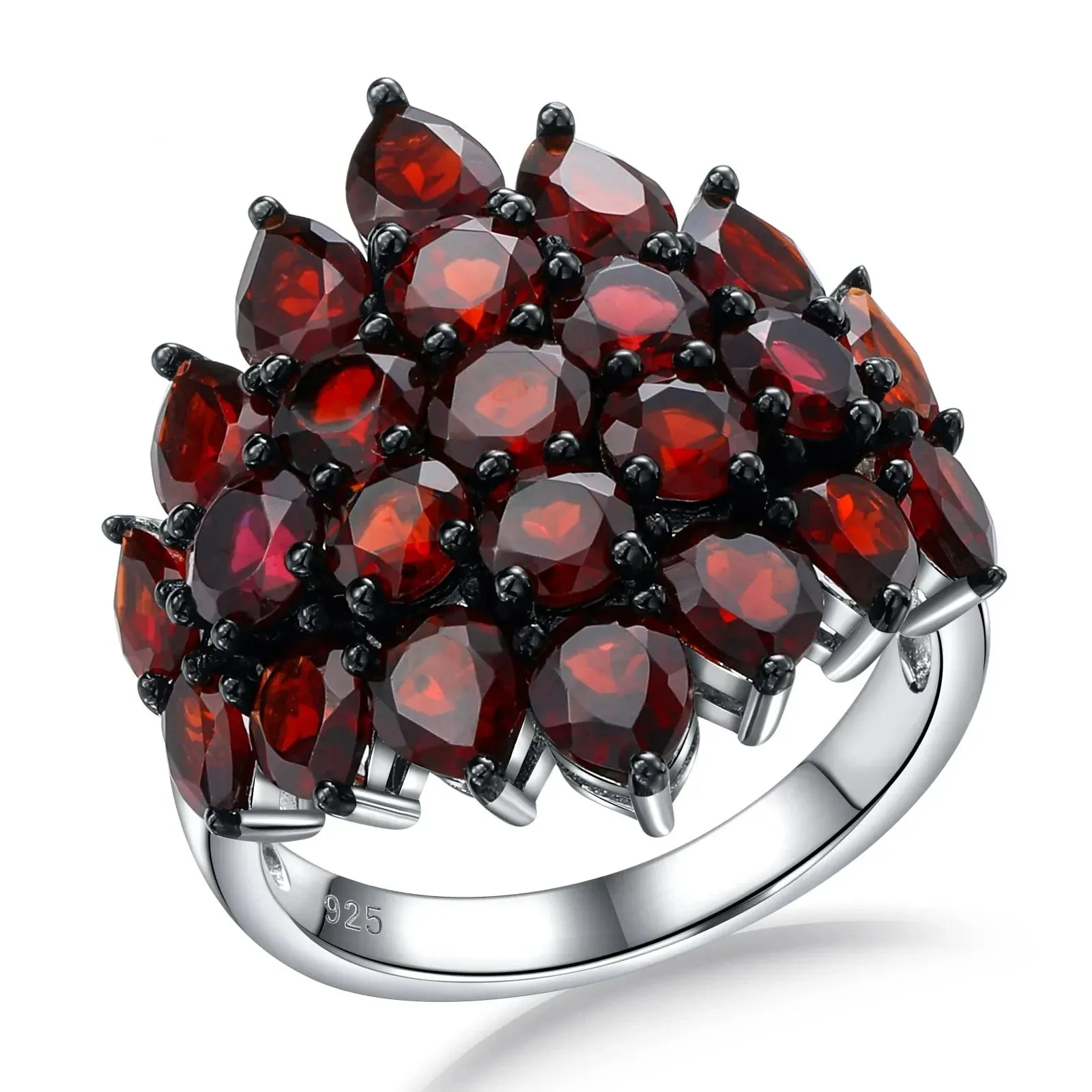 Unique Natural Red Garnet Gemstone Ring