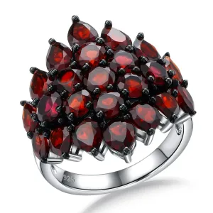 Unique Natural Red Garnet Gemstone Ring