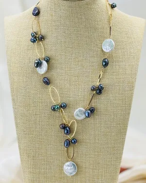 Vintage black pearl necklace