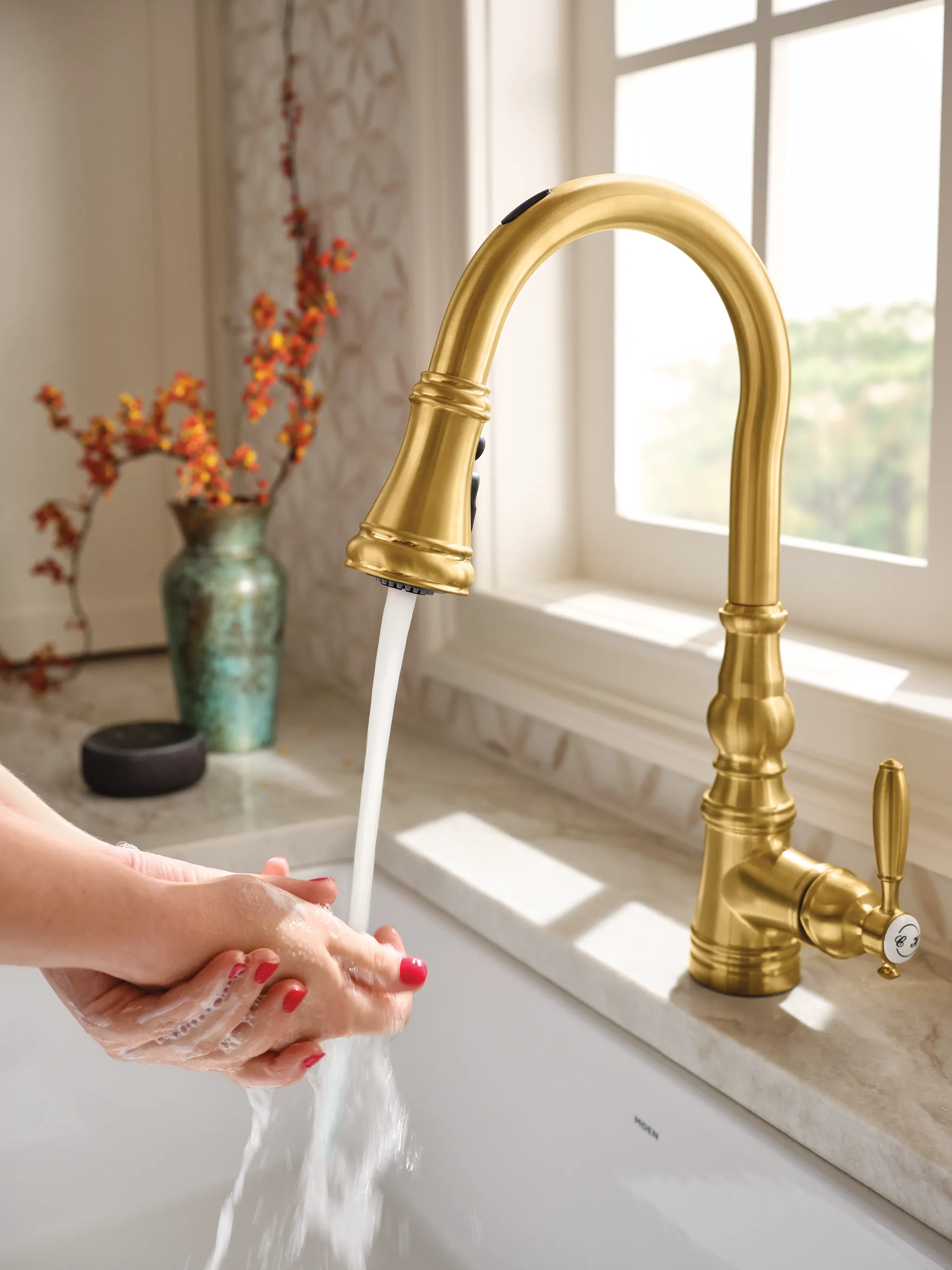 Weymouth Motion Control Smart Kitchen Faucet One Handle High Arc Pulldown