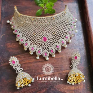 White American Diamond Bridal Choker