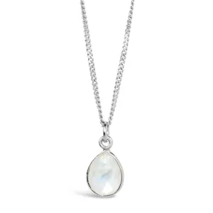 White Quartz Charm Necklace | Silver | April