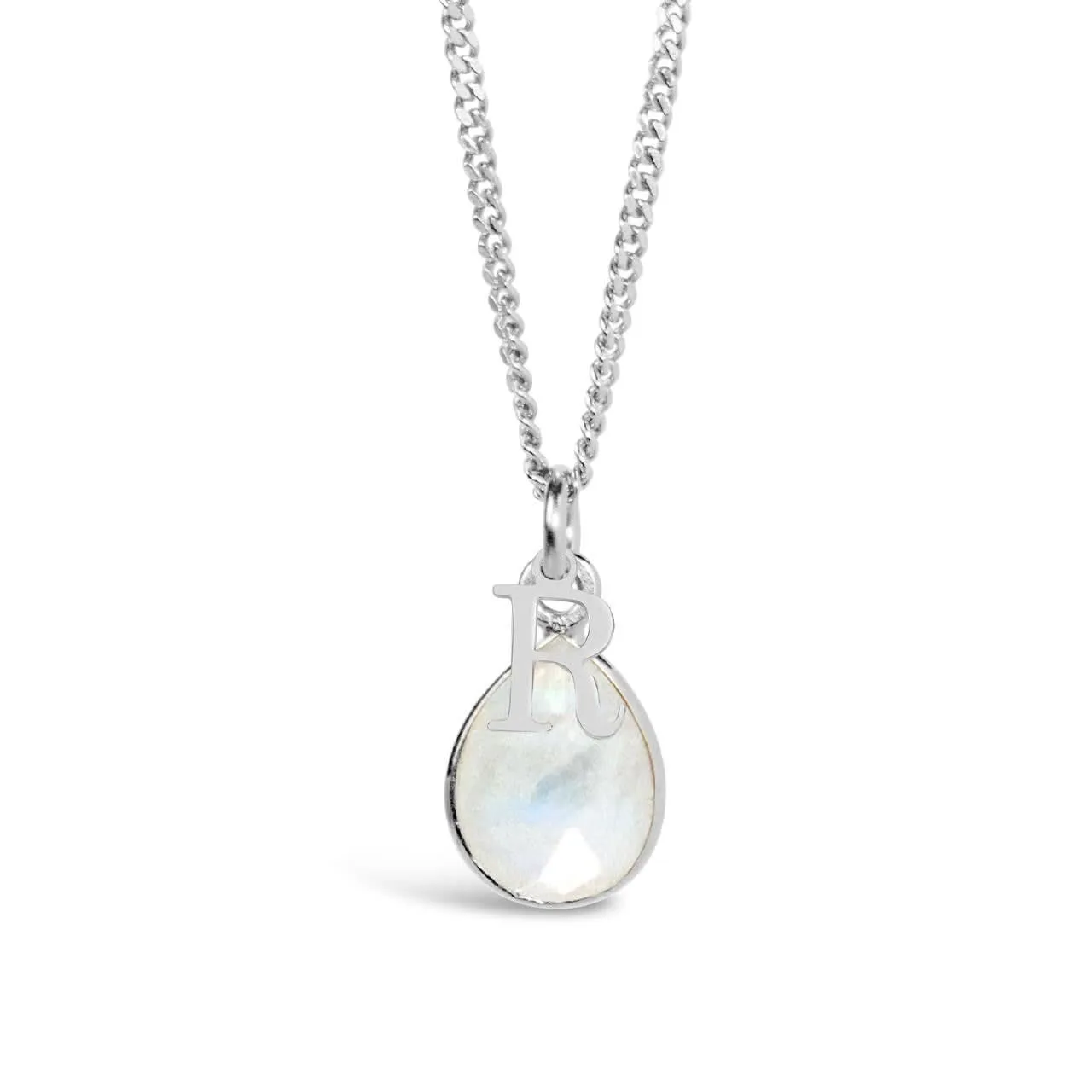 White Quartz Charm Necklace | Silver | April