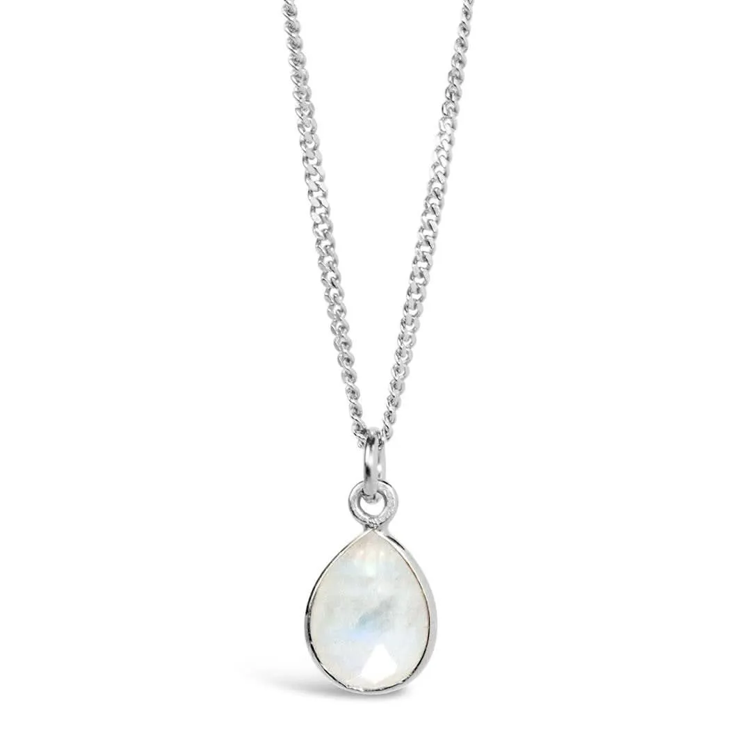 White Quartz Charm Necklace | Silver | April