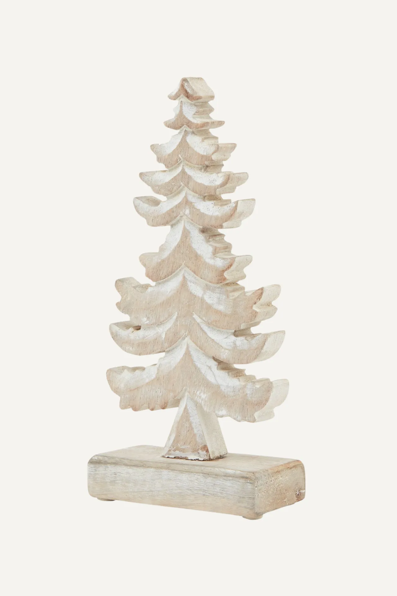 White Washed Wooden Christmas Tree Decoration
