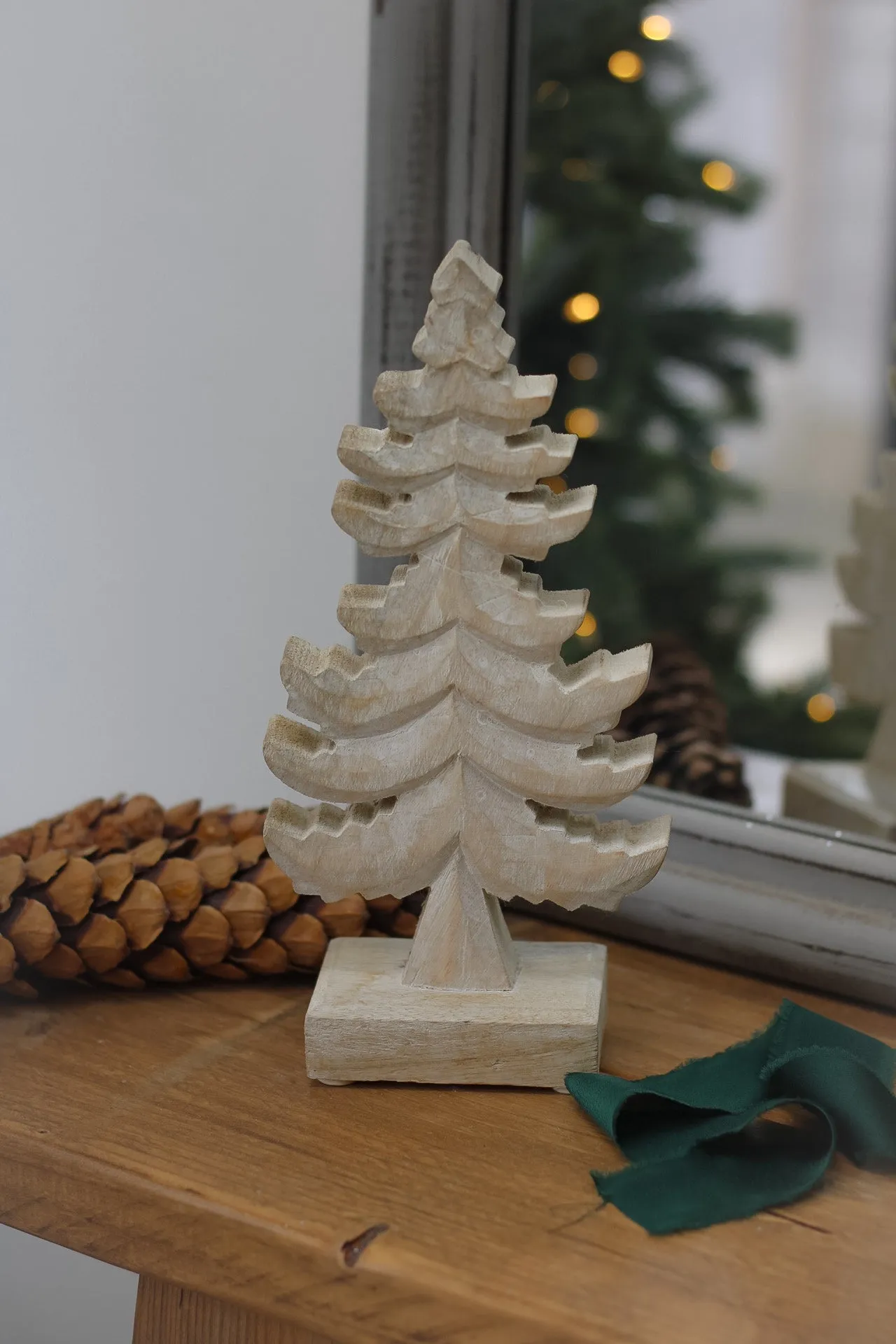 White Washed Wooden Christmas Tree Decoration