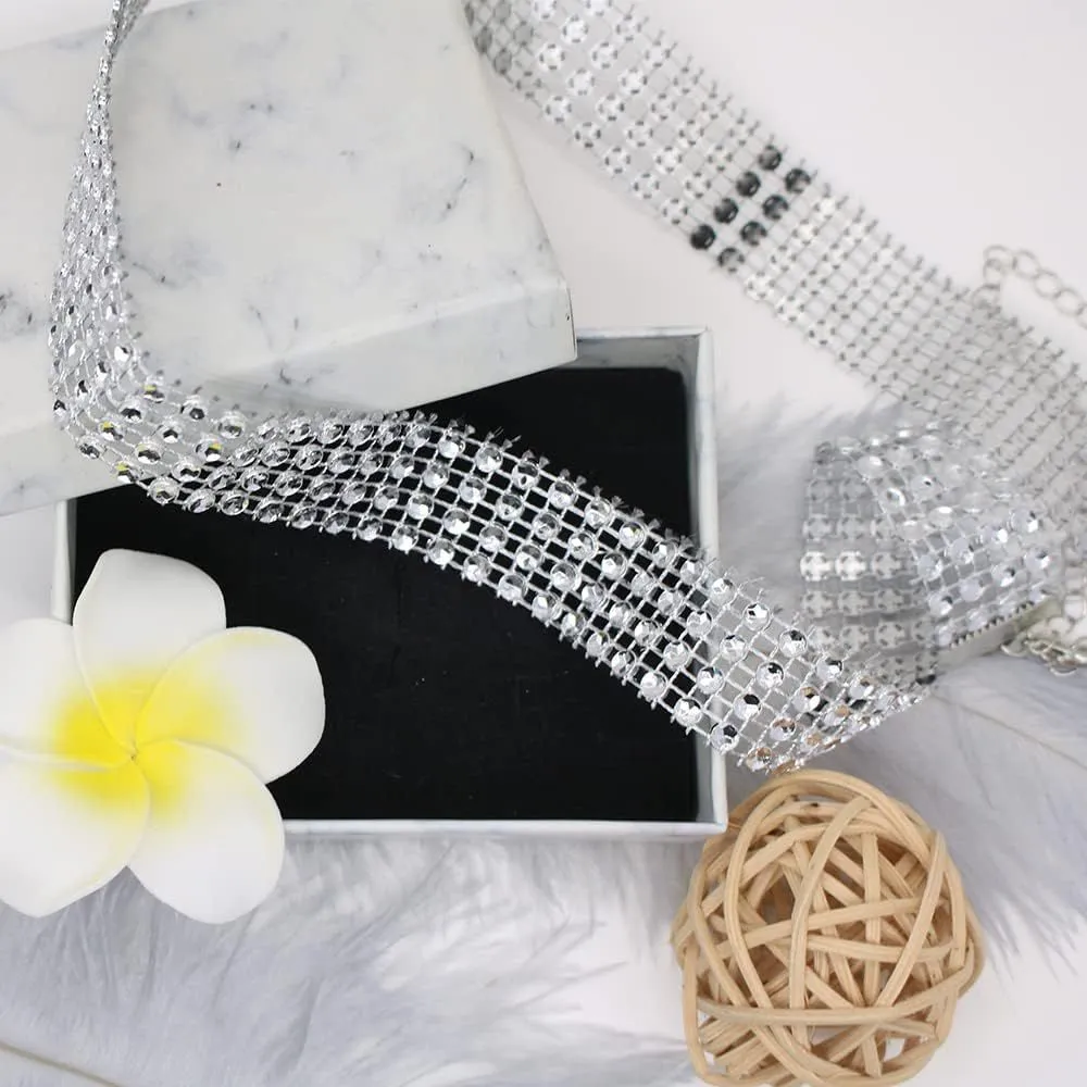Women's Europe and America Hot Sexy Fully-jewelled Necklace Alloy Choker Transparent S 4762732