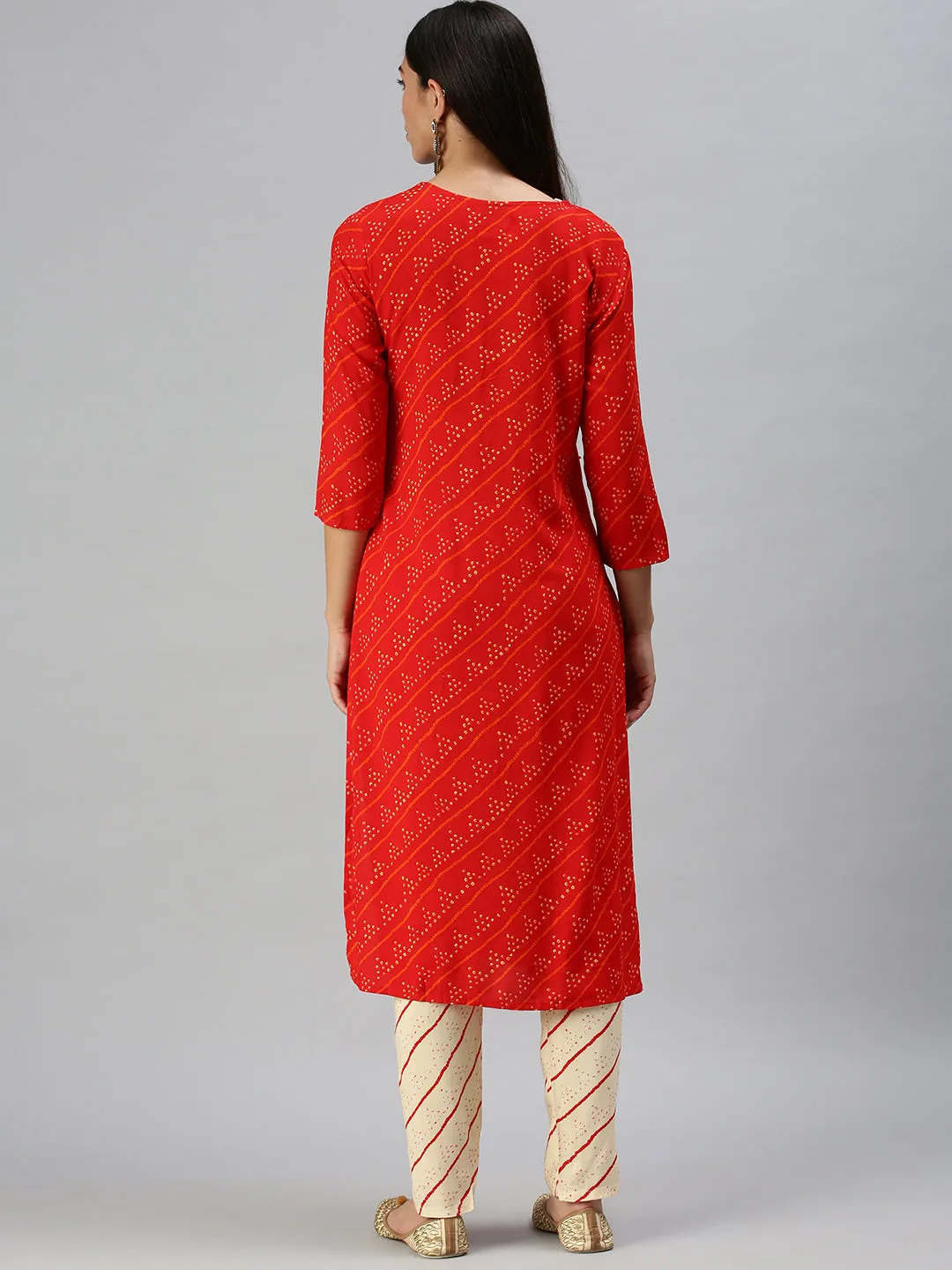 Women's Red Printed Kurta Sets