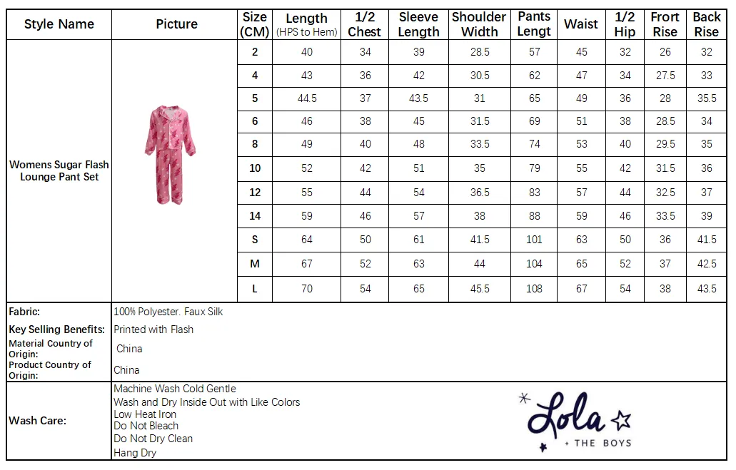 Women's Sugar Flash Pants Set