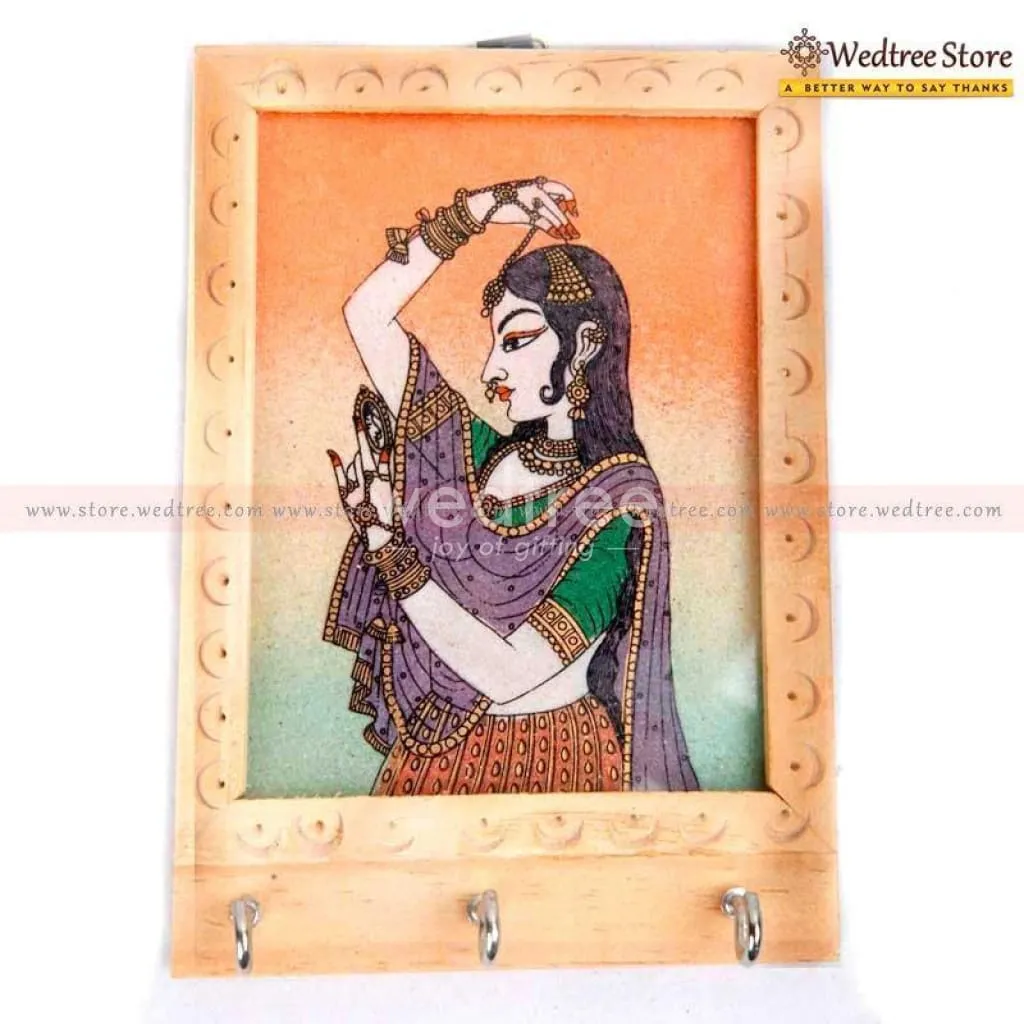Wooden Gem Stone Painting Key Hanger 3 x 4 - W0237