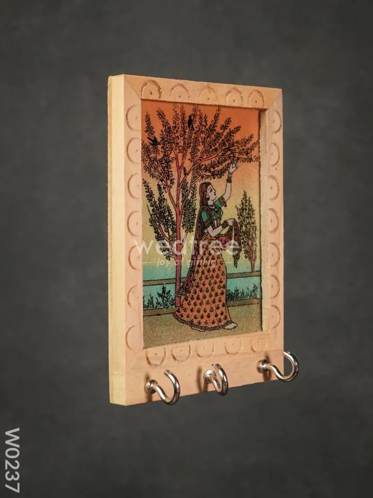 Wooden Gem Stone Painting Key Hanger 3 x 4 - W0237